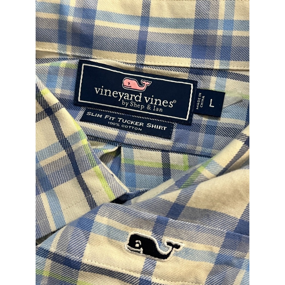 Vineyard Vines Large  Plaid Button Down Long Sleeve Shirt EUC